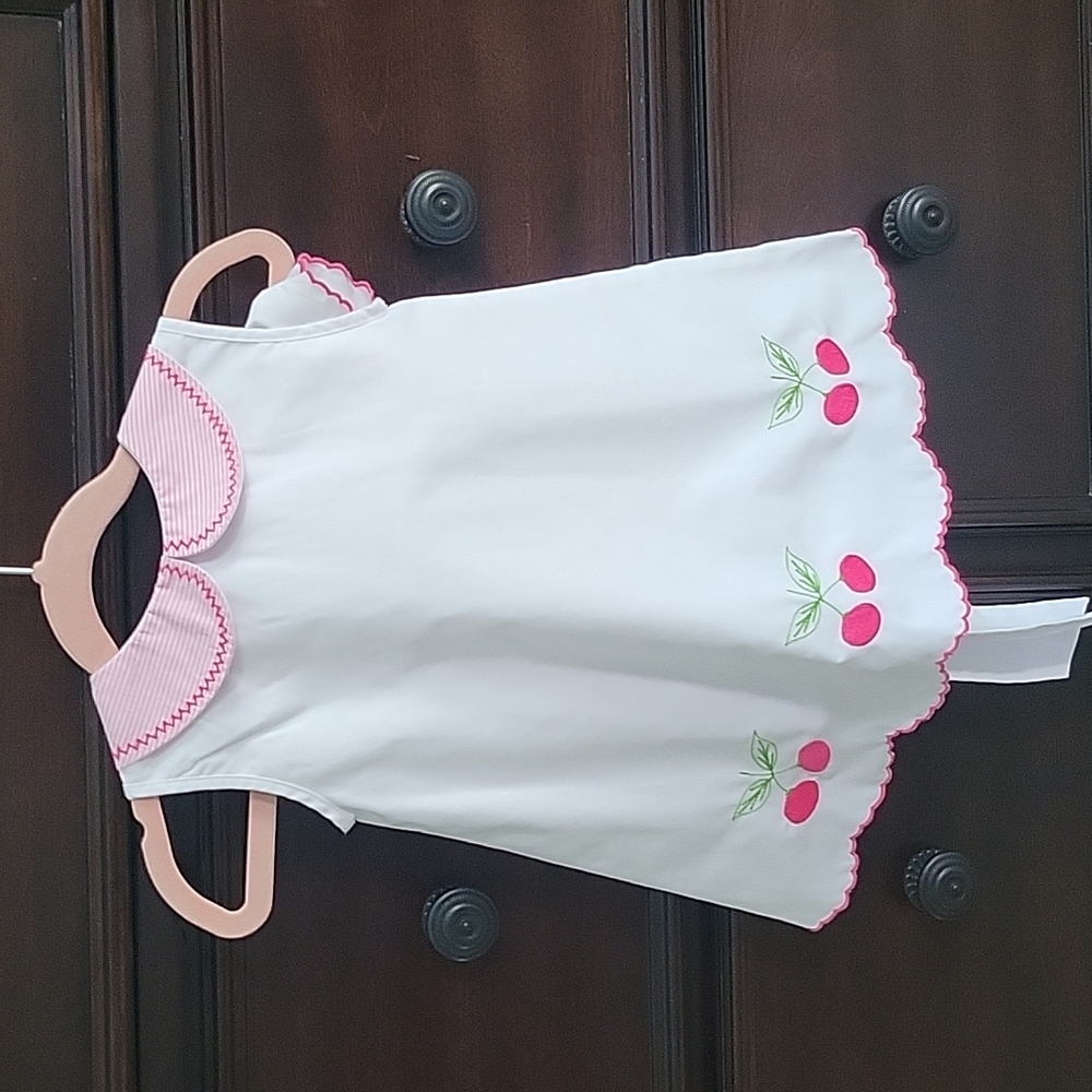 The Proper Peony Embroidered Cherry Bow Back Swing Top and Bloomer Set
